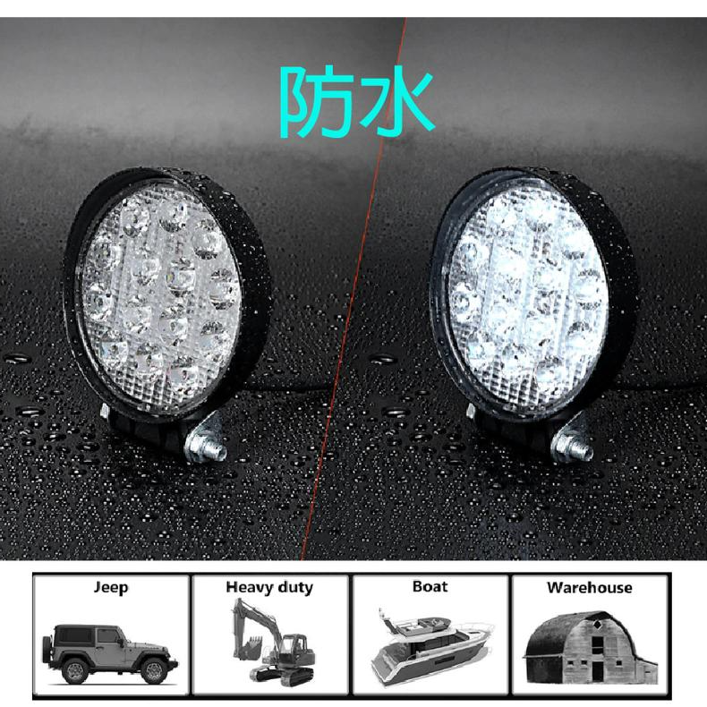 超低價 台灣晶片 含稅附發票【 42W 圓型厚薄款】高亮度 防水耐用 LED工作燈 霧燈 探照燈 農用機 照輪燈 警示燈-細節圖3