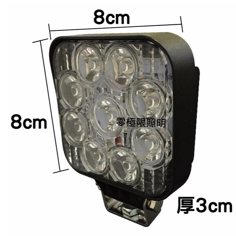 超低價 台灣晶片 含稅附發票【 27W 迷你方型】高亮度 防水耐用 LED工作燈 霧燈 探照燈 農用機 照輪燈 警示燈-細節圖2