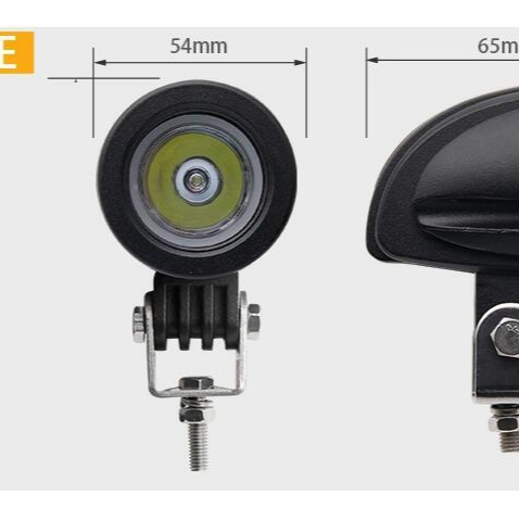 前叉燈 台灣晶片 含稅附發票【 10W 迷你圓型】高亮度 防水耐用 LED工作燈 霧燈 探照燈 農用機 照輪燈 警示燈-細節圖5