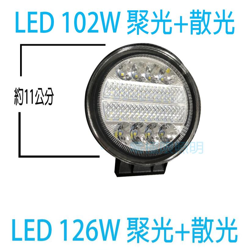 台灣出貨附發票 2021新款 聚光+散光綜合【LED 102W 126W 工作燈】超亮防水 照地燈 探照燈 農機燈-細節圖2