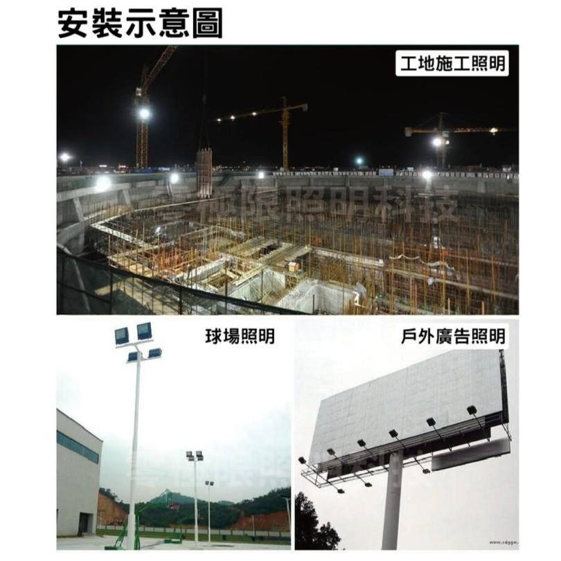 台組 含稅附發票 22年新版 廣角高光效耐操【100W 工業級 SMD LED探照燈】防水投射燈 招牌燈-細節圖3