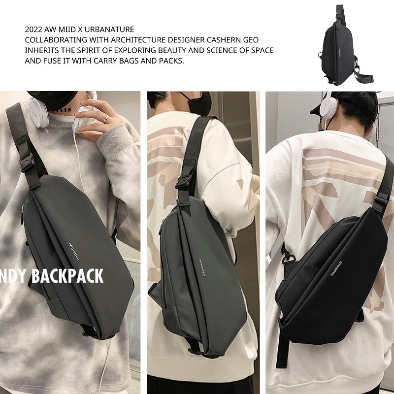 家琪居家 百搭帥氣肩背包 斜肩包 斜背包 肩背包 單肩包 單肩包男 胸包男 斜肩包男 肩背包男 斜背包男 側背包男-細節圖2