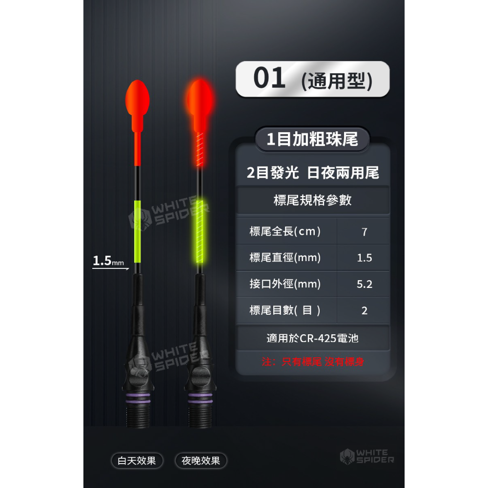 【W.S釣具-現貨供應】電子浮標、電子浮標替換尾、咬餌變色尾、磯釣尾、玻纖硬尾、DIY浮標尾、蝦標、池釣浮標、台灣現貨-規格圖9