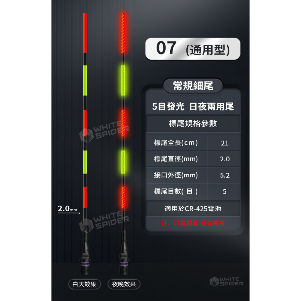 【W.S釣具-現貨供應】電子浮標、電子浮標替換尾、咬餌變色尾、磯釣尾、玻纖硬尾、DIY浮標尾、蝦標、池釣浮標、台灣現貨-規格圖8