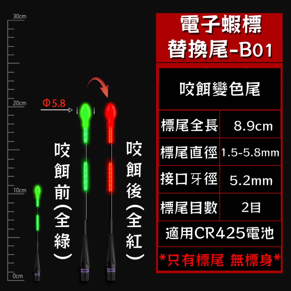 【W.S釣具-現貨速出🔥】電子浮標 、釣蝦電子浮標、可換尾電子浮標 、釣蝦、電子蝦標 、蝦波、蝦標 台灣現貨-規格圖9