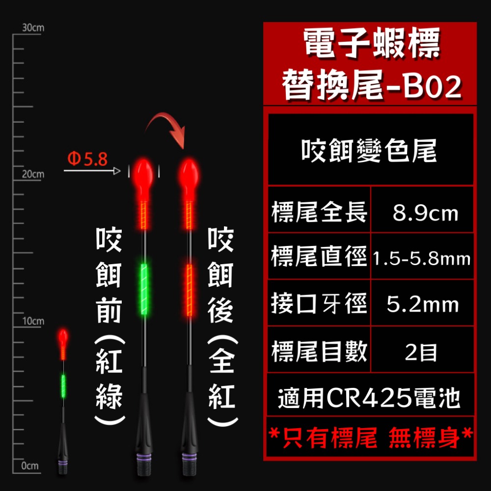 【W.S釣具-現貨速出🔥】電子浮標 、釣蝦電子浮標、可換尾電子浮標 、釣蝦、電子蝦標 、蝦波、蝦標 台灣現貨-規格圖9