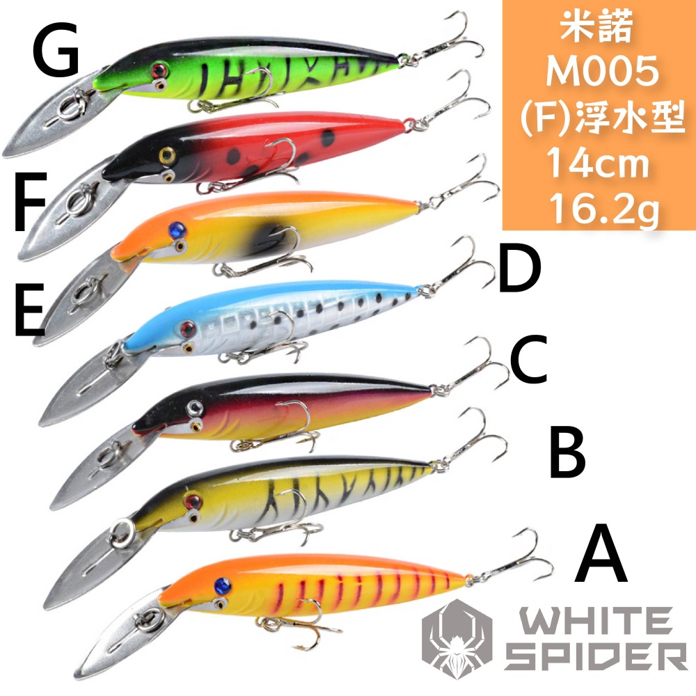 【W.S釣具-現貨】路亞、路亞假餌、米諾14cm/16.2g、金屬大舌板深潜型、minnow！M005-細節圖2