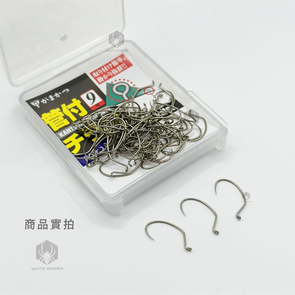 【W.S釣具-現貨速出】 GAMAKATSU 日本製、管付狐型鉤、G牌管付鉤、管付蝦鉤、管付9號、管九、釣蝦鉤、香魚鉤-細節圖3