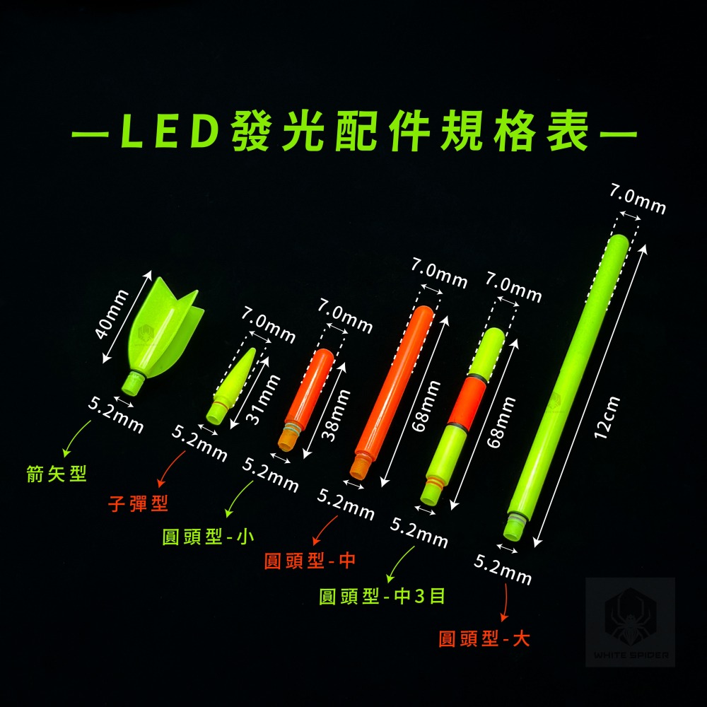 【W.S釣具】電子發光頭、75電子夜光棒、電子發光棒、夜光棒、電子浮標、浮標發光棒、台灣出貨-細節圖2