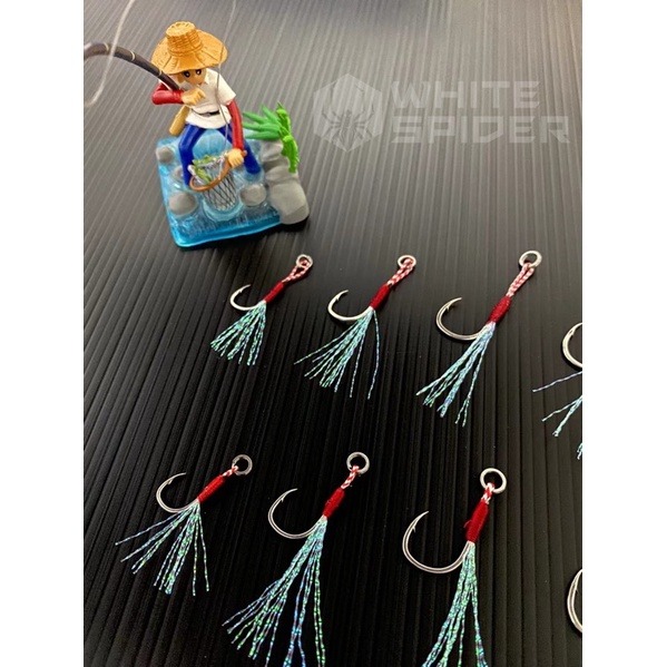 【W.S釣具-現貨】鐵板鉤、鐵板鈎、微鐵鉤、長線版、短線版、微鐵、手工綁製鐵板鉤、粗骨加強型、鐵板、路亞鉤-細節圖5