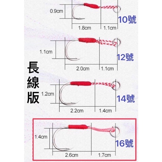 【W.S釣具-現貨】鐵板鉤、鐵板鈎、微鐵鉤、長線版、短線版、微鐵、手工綁製鐵板鉤、粗骨加強型、鐵板、路亞鉤-規格圖7