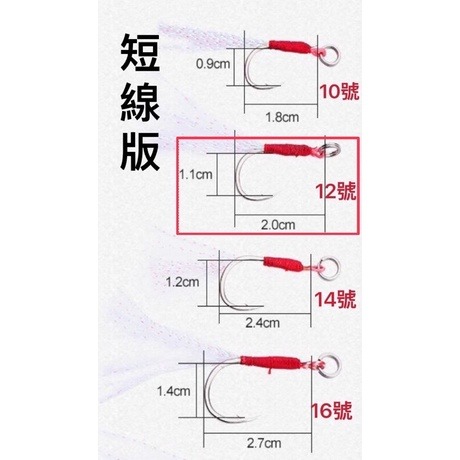 【W.S釣具-現貨】鐵板鉤、鐵板鈎、微鐵鉤、長線版、短線版、微鐵、手工綁製鐵板鉤、粗骨加強型、鐵板、路亞鉤-規格圖7