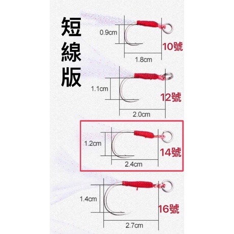 【W.S釣具-現貨】鐵板鉤、鐵板鈎、微鐵鉤、長線版、短線版、微鐵、手工綁製鐵板鉤、粗骨加強型、鐵板、路亞鉤-規格圖7