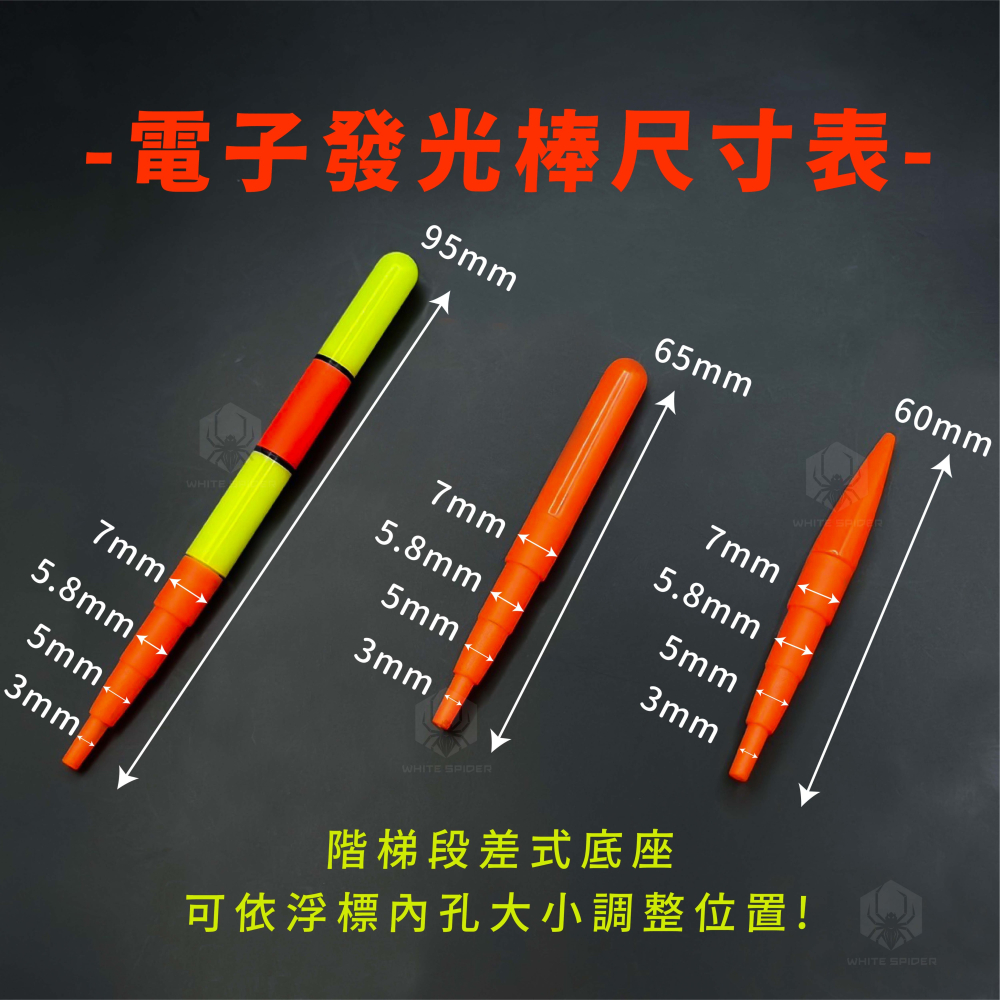 【W.S釣具-現貨】電子夜光棒、電子發光棒、段差式夜光棒、泛用型電子發光棒、階梯段差式發光棒、發光棒、夜光棒、台灣出貨-細節圖3
