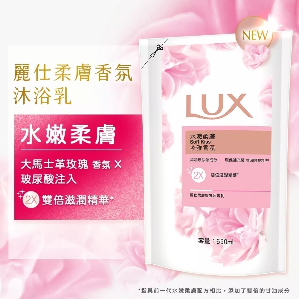 LUX 麗仕】香氛沐浴乳補充包650ml (水嫩柔膚/媚惑幽香／嫵媚迷香-細節圖2