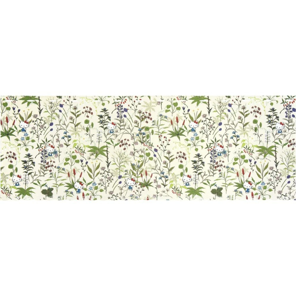 沐菲戀日小舖 日本製現貨 三麗鷗 HELLO KITTY凱蒂貓自然花卉窗簾120x45cm 短簾 廚房-細節圖4