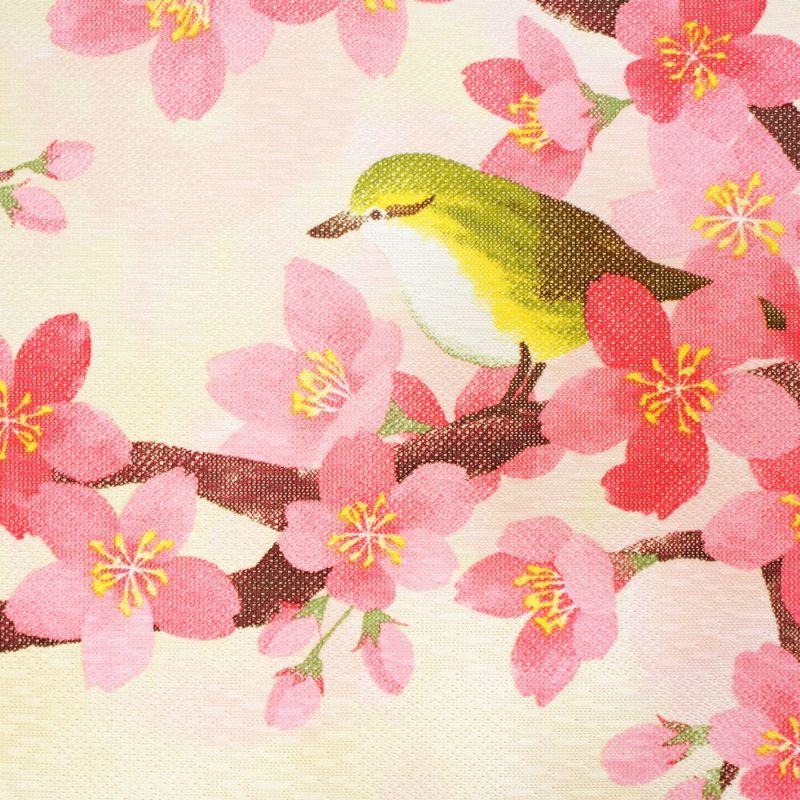 沐菲戀日小舖 日本製山中奈緒子浮世繪 《櫻花與鳥》85x150cm日系門簾-細節圖5