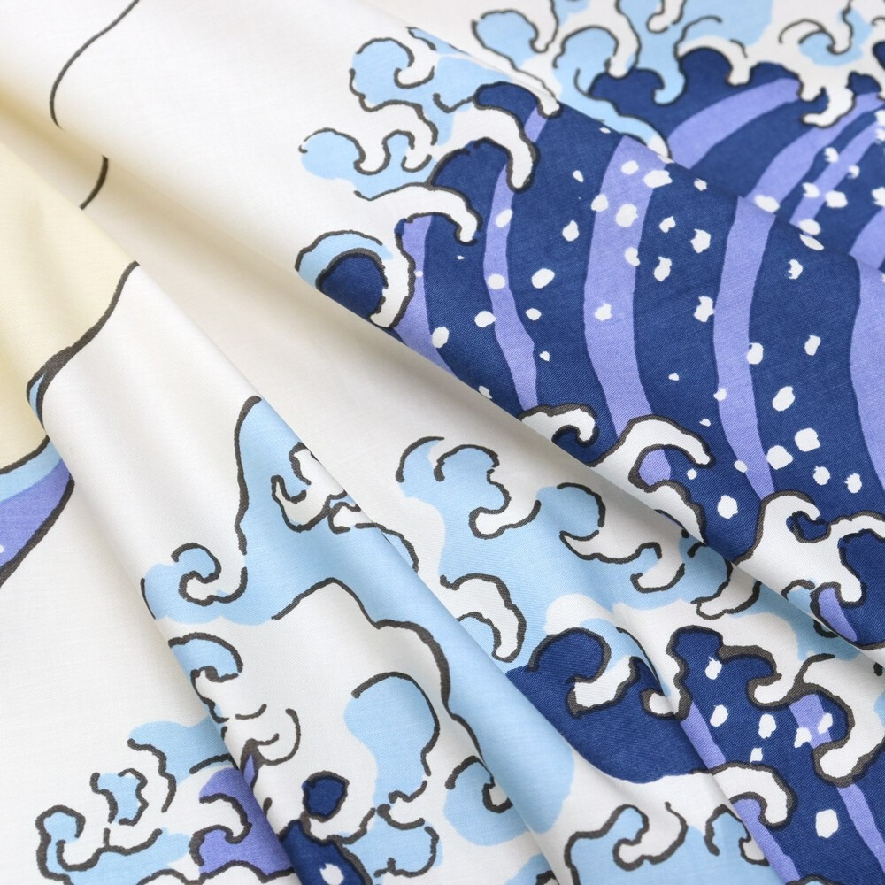沐菲戀日小舖  日本製現貨 葛飾北齋 白波門簾 85 x 150cm 門簾 のれん長門簾 兩片式 門簾 掛簾-細節圖6