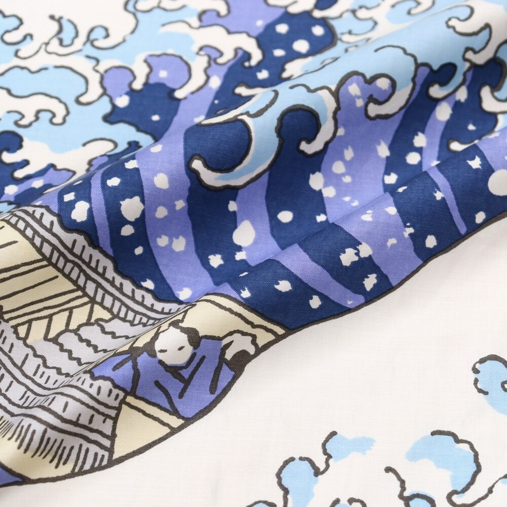 沐菲戀日小舖  日本製現貨 葛飾北齋 白波門簾 85 x 150cm 門簾 のれん長門簾 兩片式 門簾 掛簾-細節圖7