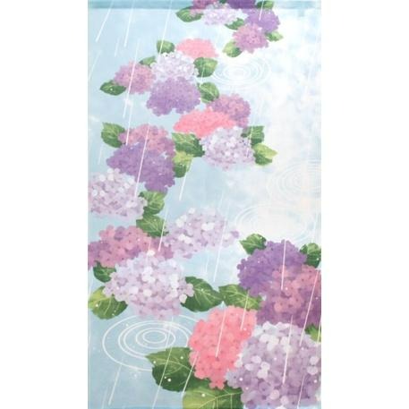 沐菲戀日小舖 日本製山中奈緒子浮世繪《紫陽花雨》85x150cm日式門簾