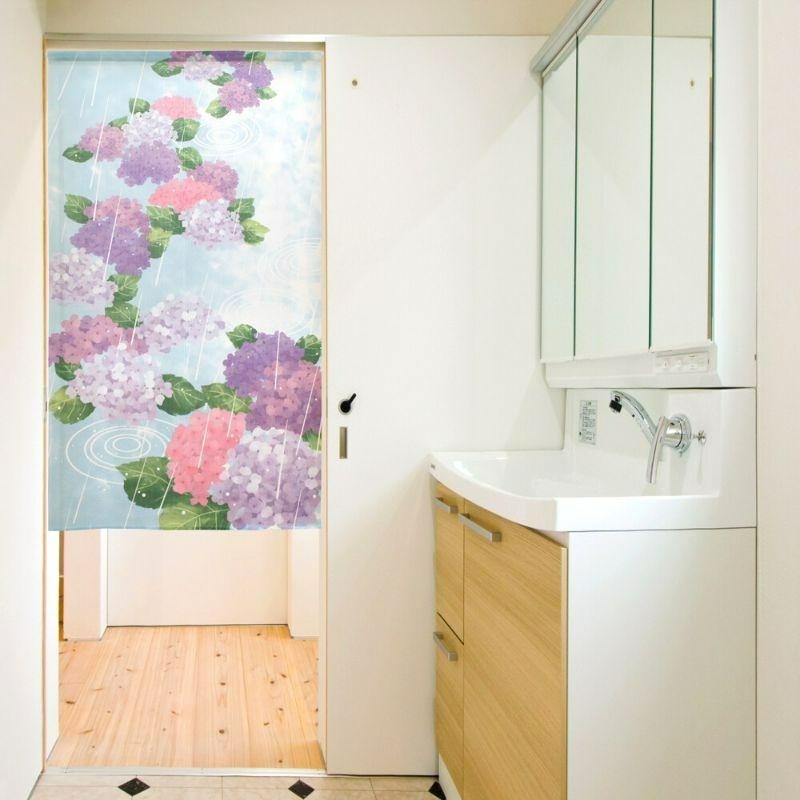 沐菲戀日小舖 日本製山中奈緒子浮世繪《紫陽花雨》85x150cm日式門簾-細節圖3