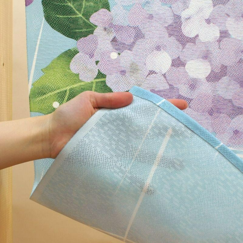 沐菲戀日小舖 日本製山中奈緒子浮世繪《紫陽花雨》85x150cm日式門簾-細節圖6