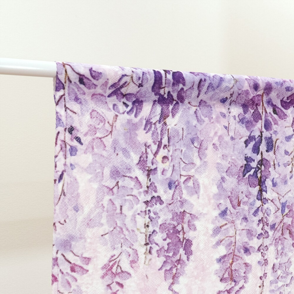 沐菲戀日小鋪 日本製現貨 紫藤花短門簾 45x85cm のれん門簾 兩片式 門簾 掛簾 風水簾 藤-細節圖8