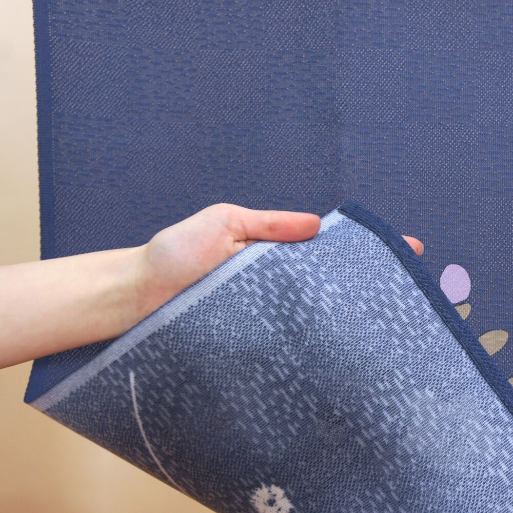沐菲戀日小鋪 日本製現貨 森林智慧貓頭鷹藍色85x90cm のれん門簾  兩片式 門簾 掛簾 遮擋簾 風水簾 短簾-細節圖8