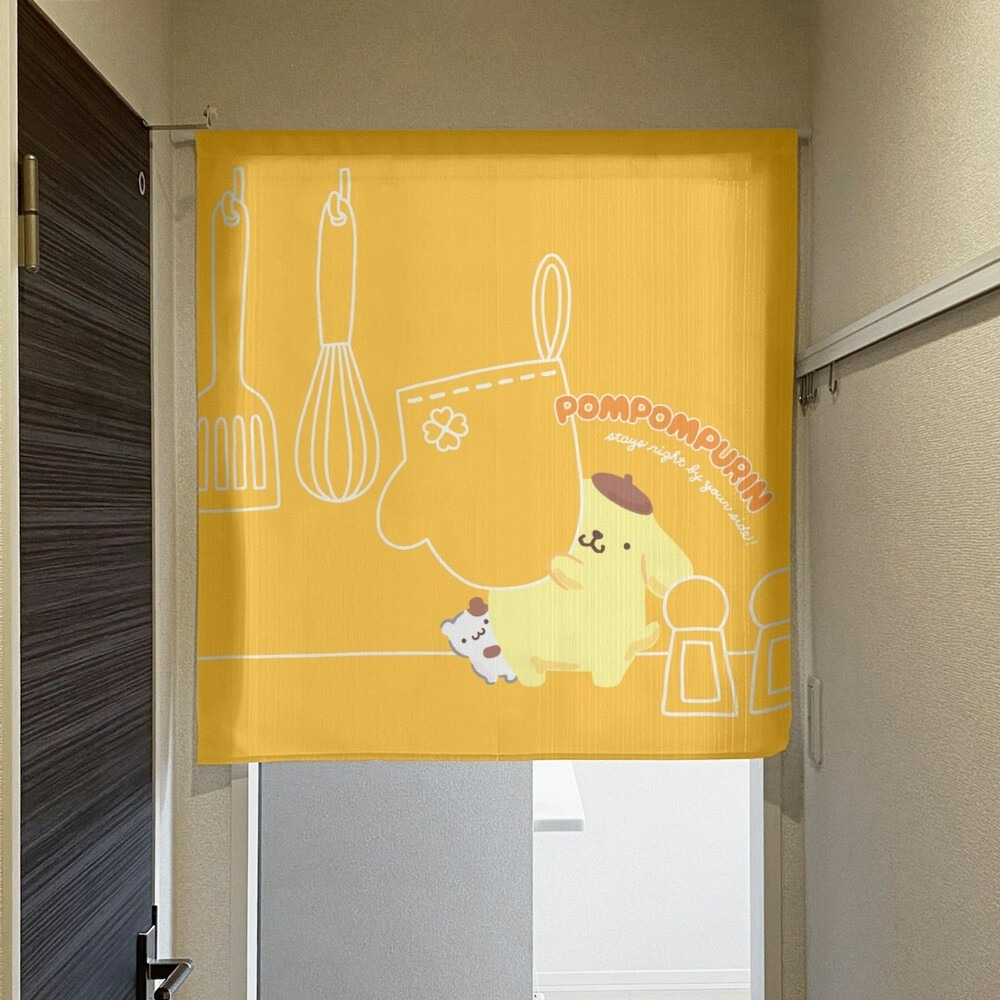 沐菲戀日小鋪 日本製現貨 三麗鷗布丁狗居家擁抱85x90cm のれん門簾  兩片式 門簾 掛簾 遮擋簾 風水簾-細節圖2