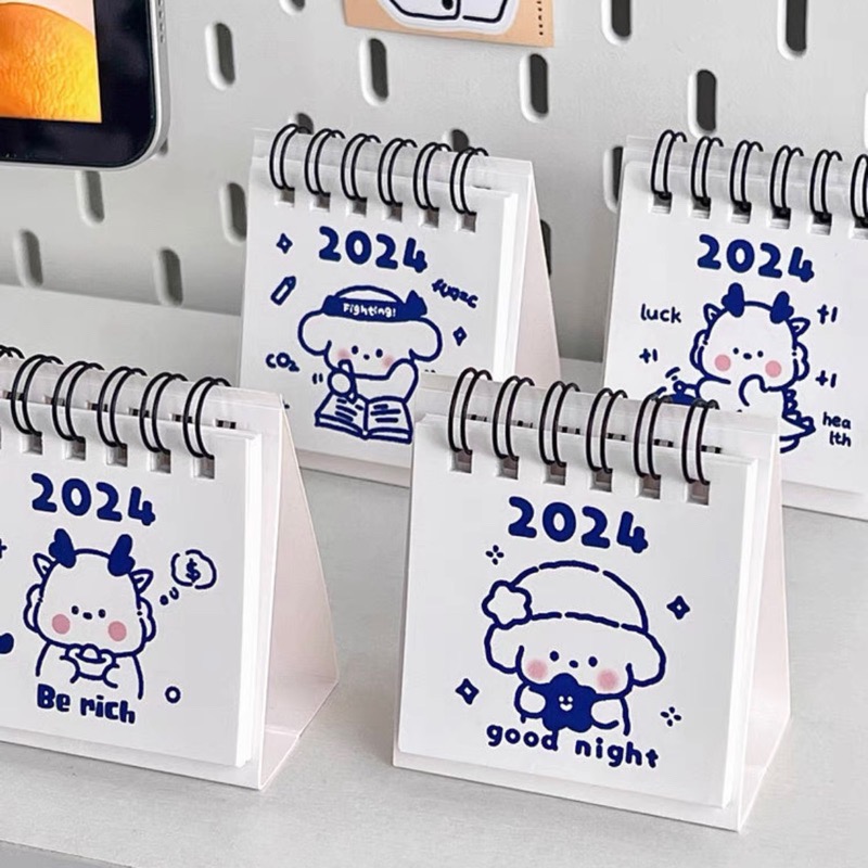 【iLIKE Shop🌴】 買一送一2024年迷你小台曆 創意小台曆 日曆 月曆 小月歷 迷你桌曆 可愛又實用-細節圖2