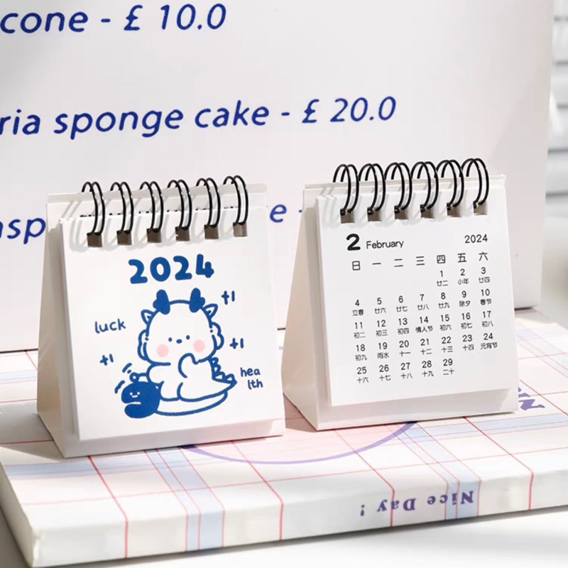 【iLIKE Shop🌴】 買一送一2024年迷你小台曆 創意小台曆 日曆 月曆 小月歷 迷你桌曆 可愛又實用-細節圖5