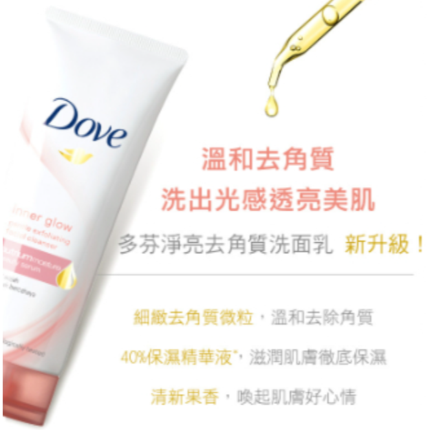 聯合利華 多芬 Dove 多芬 洗面乳100g 潤澤水嫩 淨透柔嫩 淨亮彈嫩 保濕 温和 水嫩 潔顏乳-細節圖5