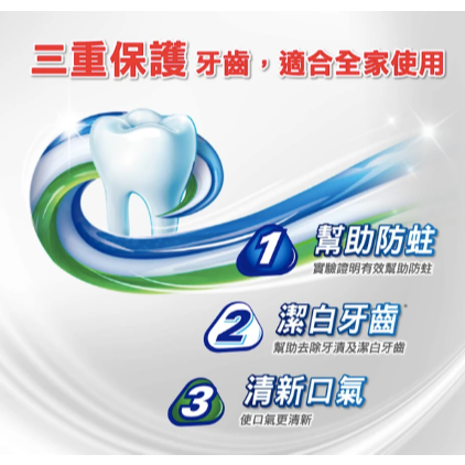 高露潔 三重功效 牙膏 160g  1入 潔白牙齒 口氣清新-細節圖3