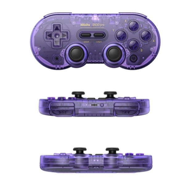 里歐街機 8bitdo 八位堂 SN30pro 水晶紫版 翡翠綠版 無線藍芽手把 磨砂半透明-細節圖3