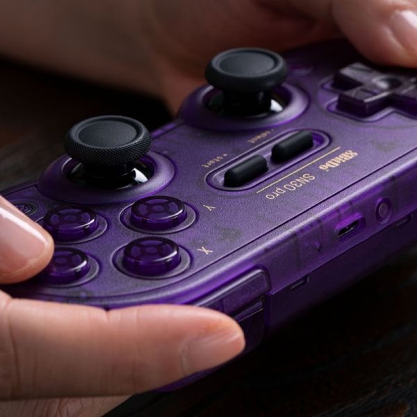 里歐街機 8bitdo 八位堂 SN30pro 水晶紫版 翡翠綠版 無線藍芽手把 磨砂半透明-細節圖5