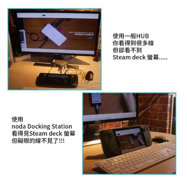 NODA Steam一體式掌機專用 Steam Deck 八合一主機擴展底座 基座 螢幕擴展底座 多功能支架座 即插即用-細節圖2