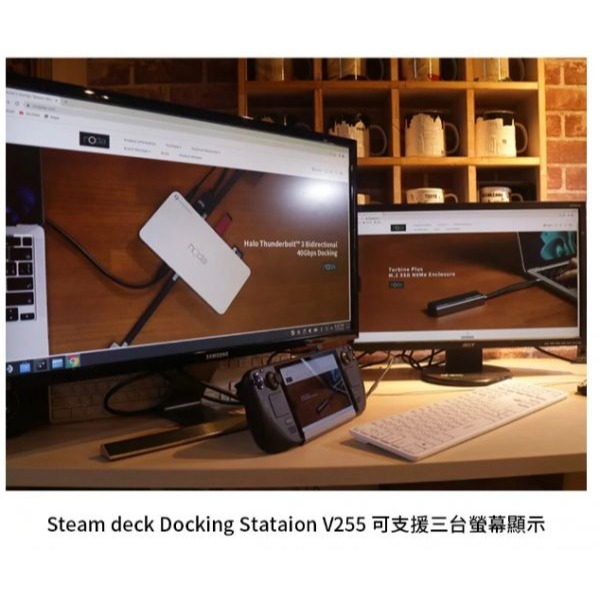 NODA Steam一體式掌機專用 Steam Deck 八合一主機擴展底座 基座 螢幕擴展底座 多功能支架座 即插即用-細節圖4