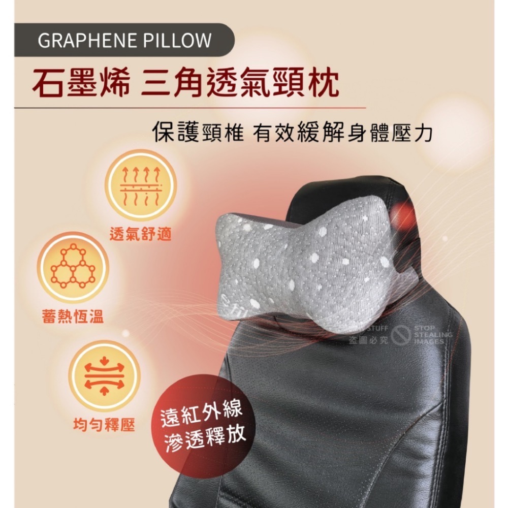 現貨-台灣精品【Mr.Nap午睡先生】超導石墨烯三角透氣頸枕(汽車/辦公室等都適用)車用三角靠枕 車用護頸枕-細節圖3