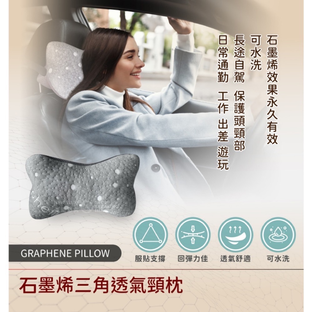 現貨-台灣精品【Mr.Nap午睡先生】超導石墨烯三角透氣頸枕(汽車/辦公室等都適用)車用三角靠枕 車用護頸枕-細節圖4
