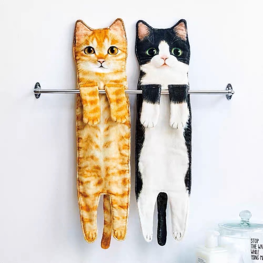 日本貓咪擦手浴巾超細纖維吸水浴巾-細節圖2