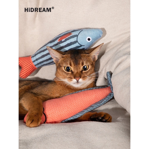 24H出貨 HiDREAM貓薄荷魚玩具・⁠ᴥ⁠・貓咪玩具 逗貓棒 貓草包 貓草抱枕