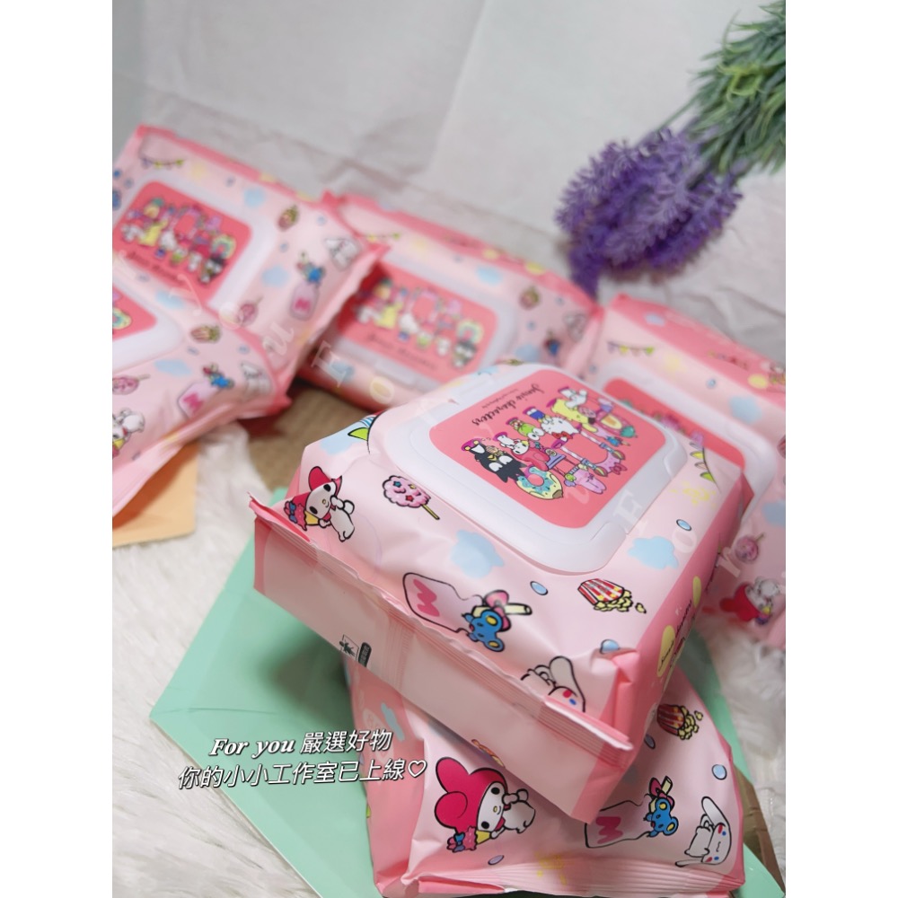 𝑭𝒐𝒓 𝒚𝒐𝒖 §現貨供應中🚚正版授權三麗鷗奇幻樂園有蓋純水濕紙巾-細節圖3