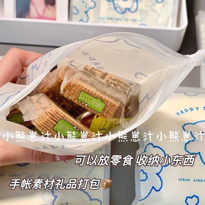 𝑭𝒐𝒓 𝒚𝒐𝒖 §預購🚚 ins風可愛小熊拉鍊式材料收納密封袋-細節圖2