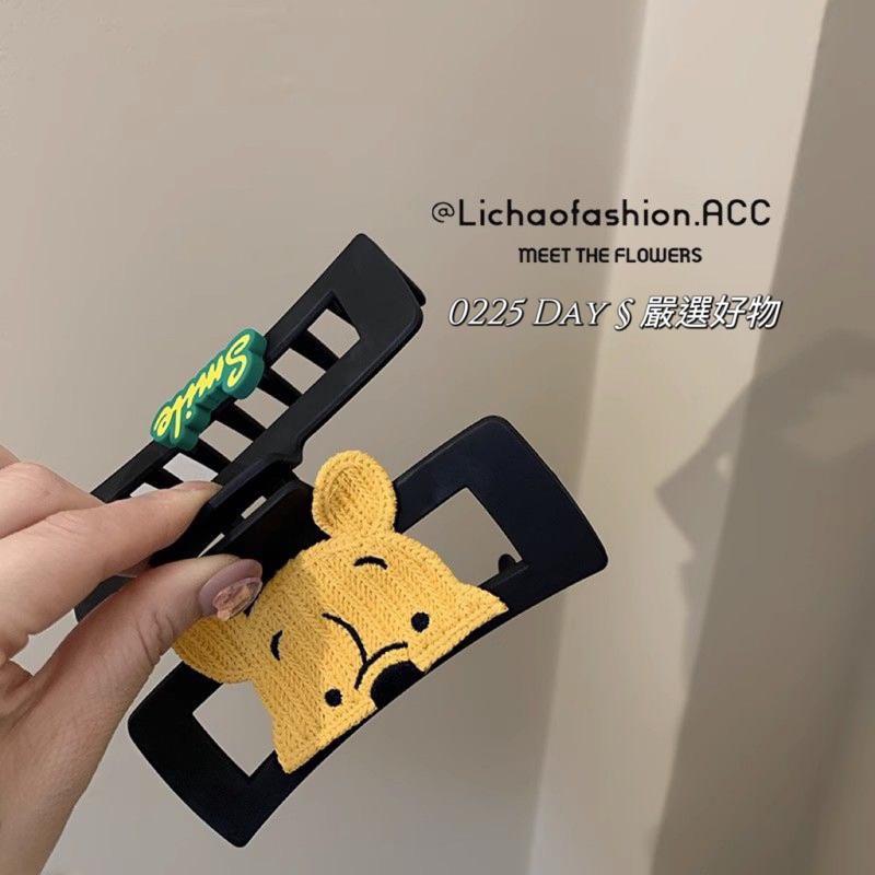 預購§嚴選好物♡ins風可愛維尼布貼大號鯊魚夾 抓夾-細節圖2
