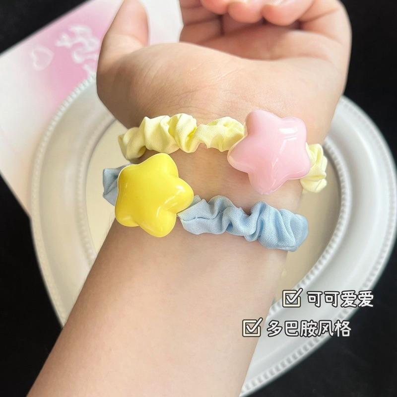 預購§嚴選好物♡ins風多巴胺少女胖星星造型髮圈 大腸圈 髮式-細節圖4