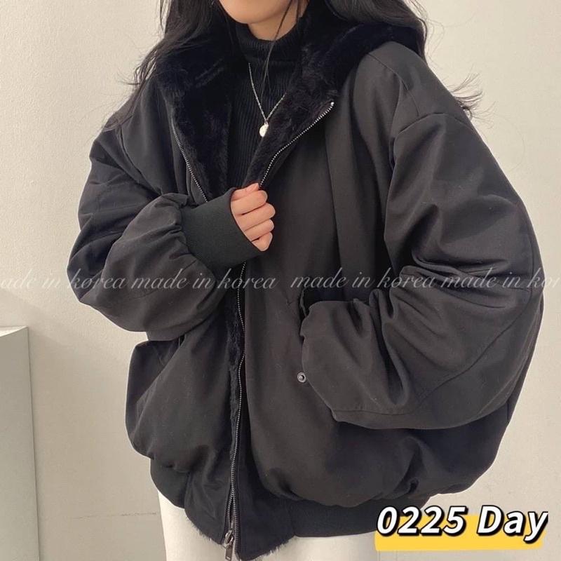 韓國同款🇰🇷秋冬新品 羊羔絨兩面穿保暖連帽外套-細節圖8