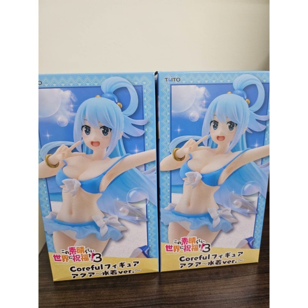 <美少女公仔>為美好的世界獻上祝福 泳裝女神阿克婭(附台座)，日版全新未拆封-細節圖2