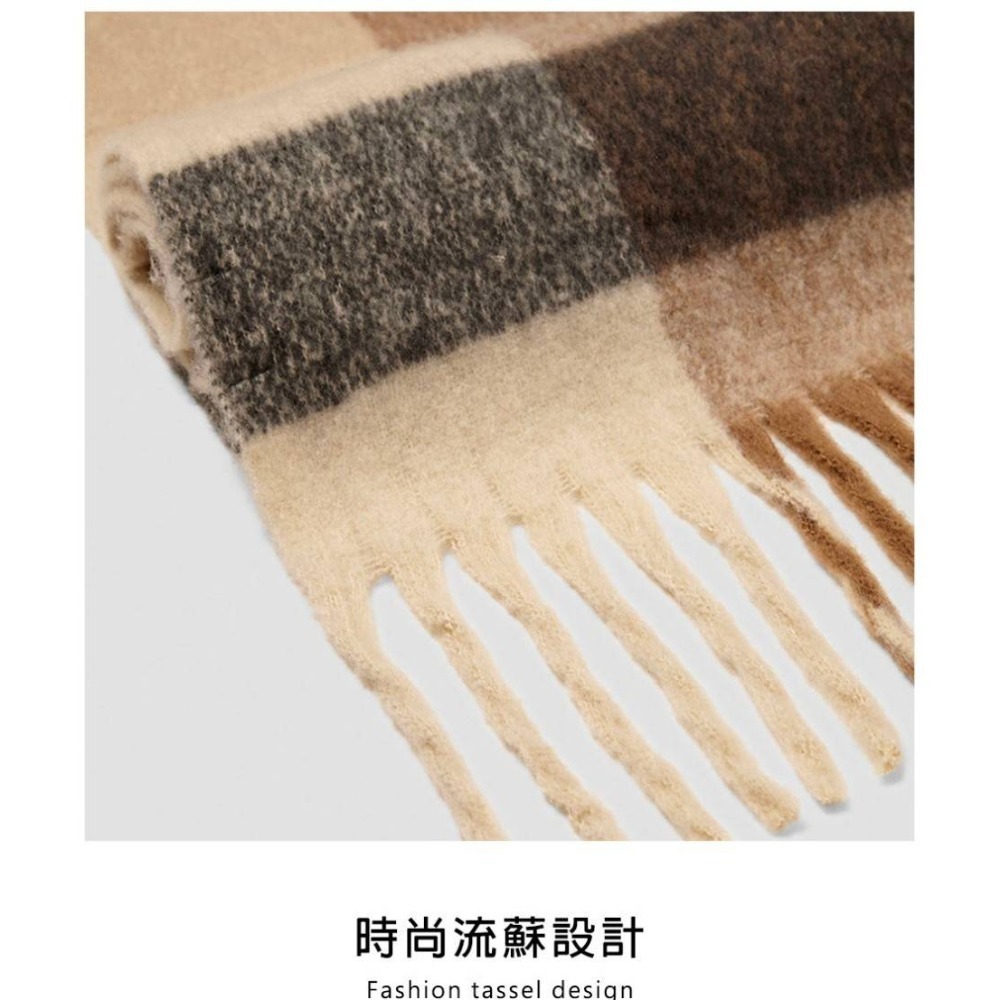 💟超長加厚款仿羊絨長流蘇大披肩圍巾-細節圖2