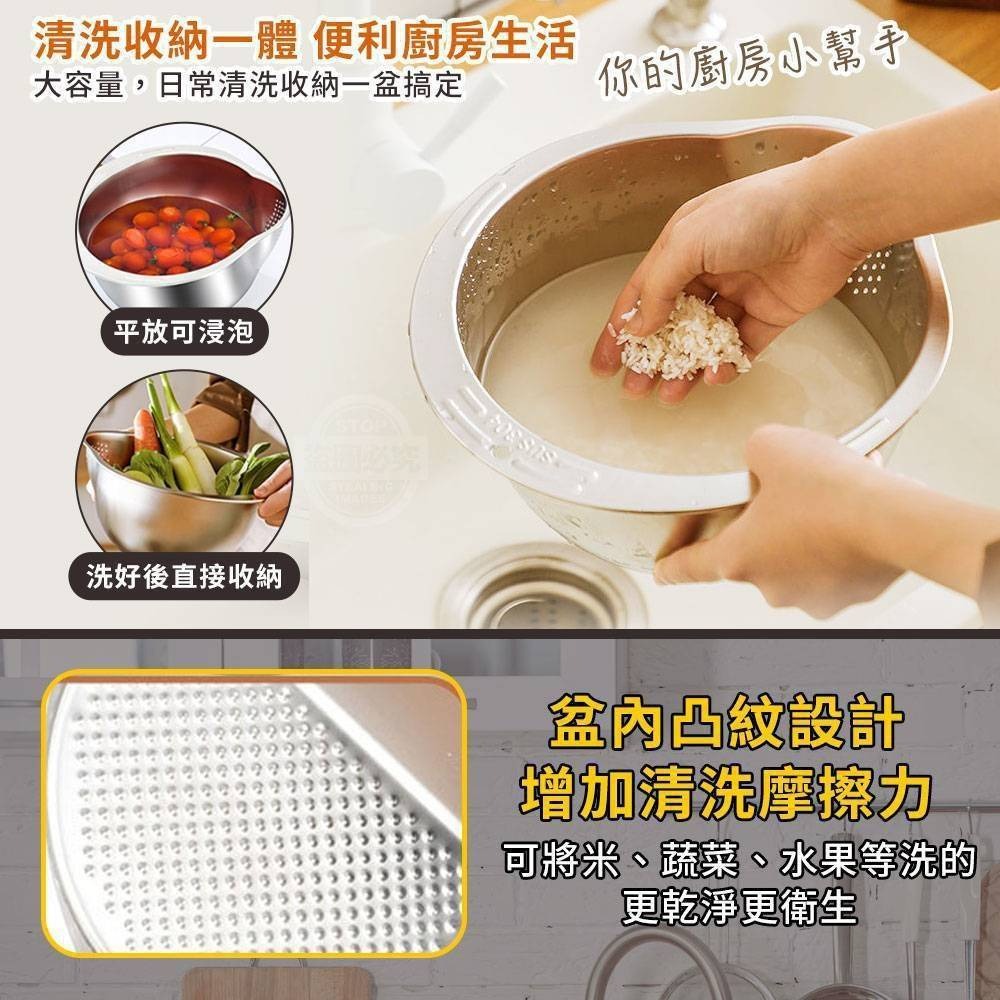 ❤️‍🩹洗濾多功能斜底不鏽鋼瀝水盆-細節圖4