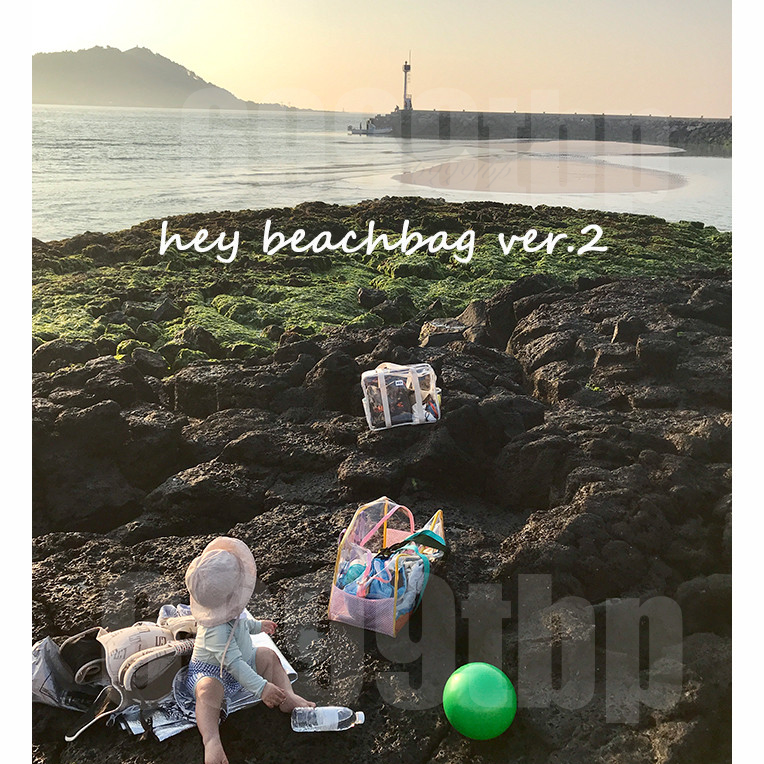 【台灣現貨速發】(厚款)透明百寶袋 海灘包 沙灘包 媽媽包 外出包 繽紛彩色海灘袋 防水包透明包游泳包 韓版透明收納包-細節圖10